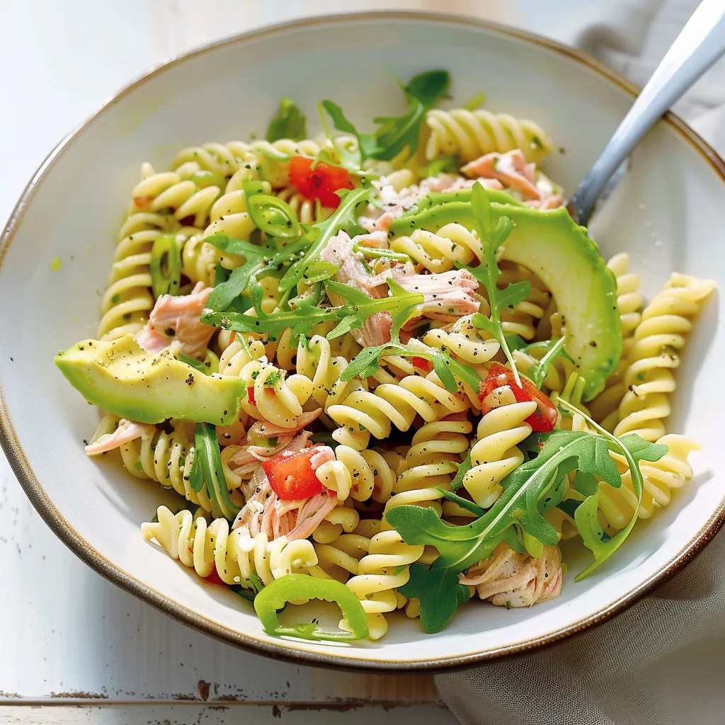 Salade légère de rotinis, thon et avocat