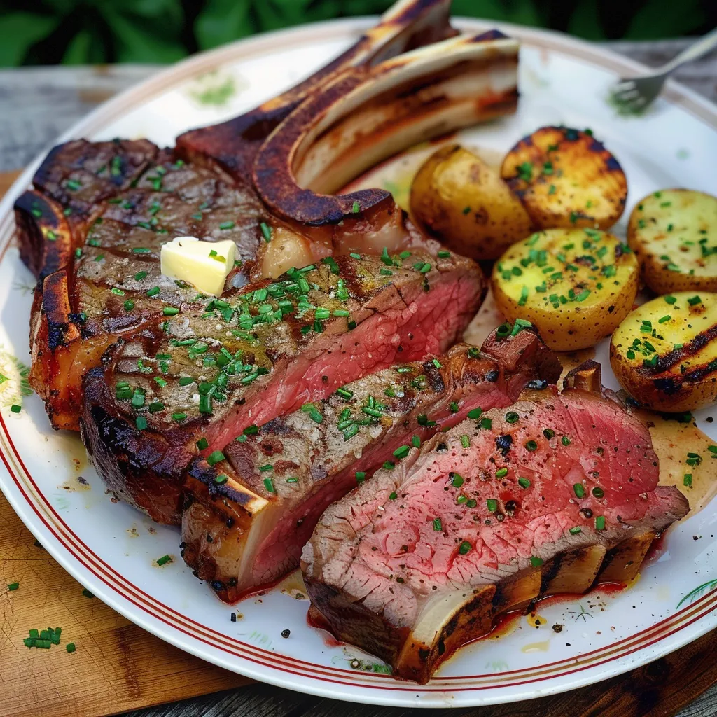 Tomahawk grillé exquis