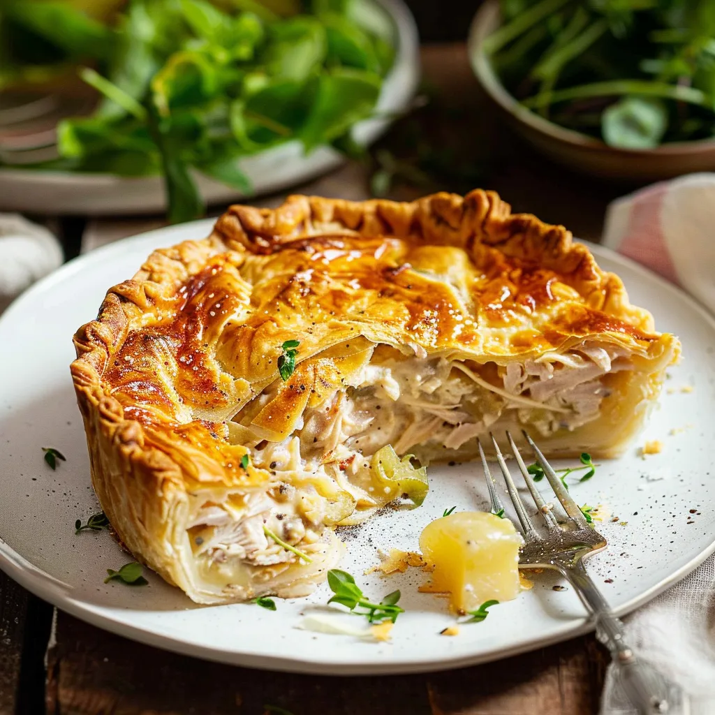 Super pâté au poulet, poireaux et estragon