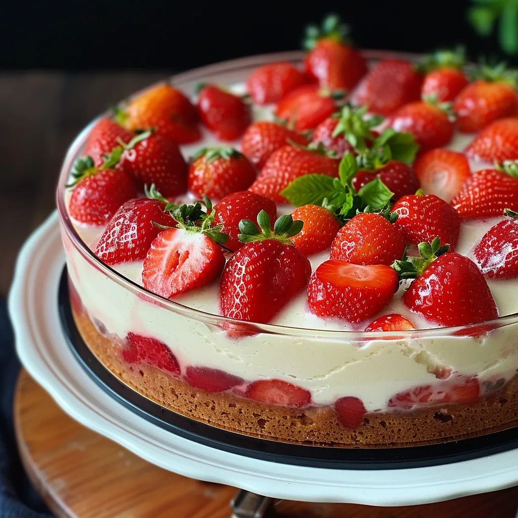 Entremets froid à la fraise sans gélifiant ni lait
