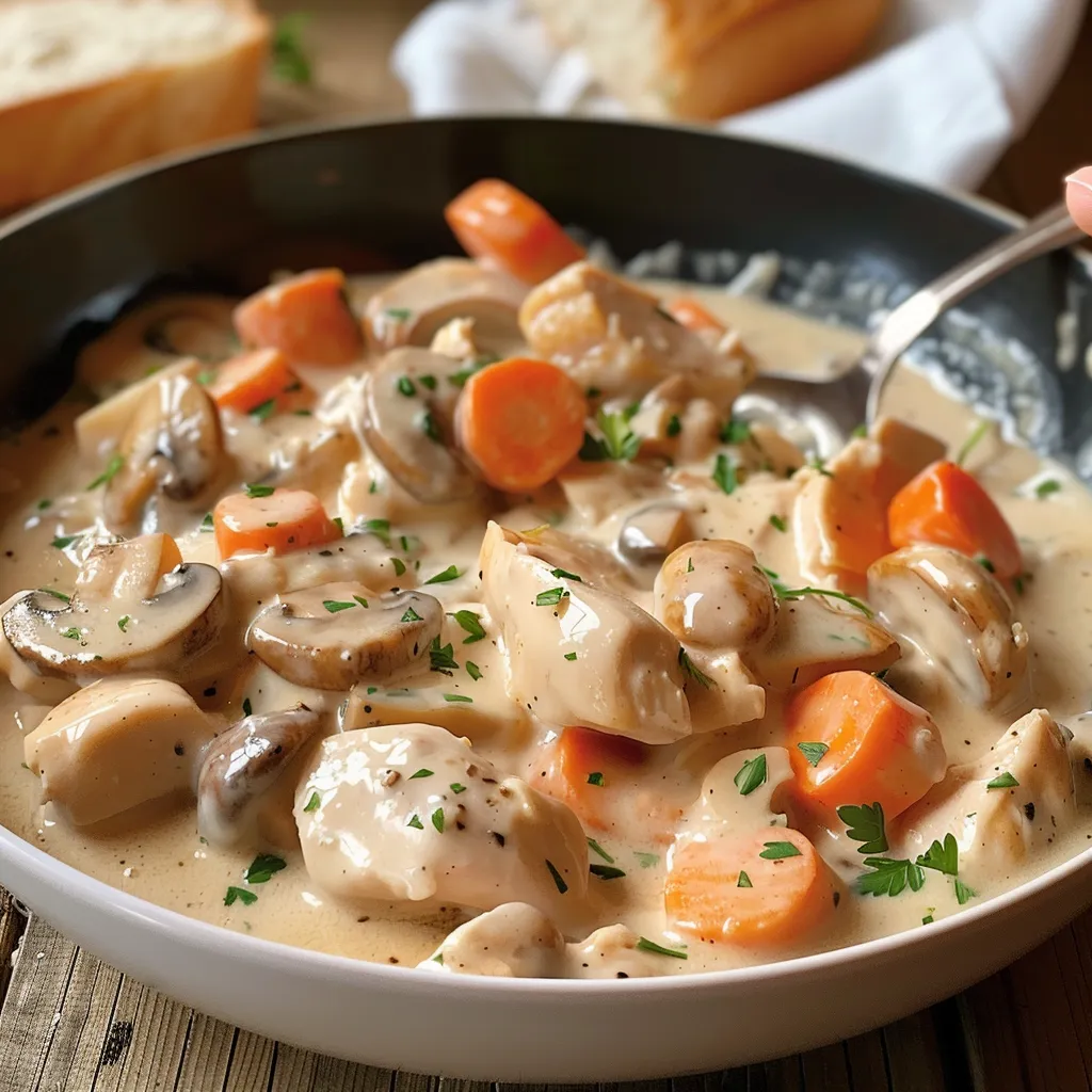 Blanquette de poulet aux champignons façon maison