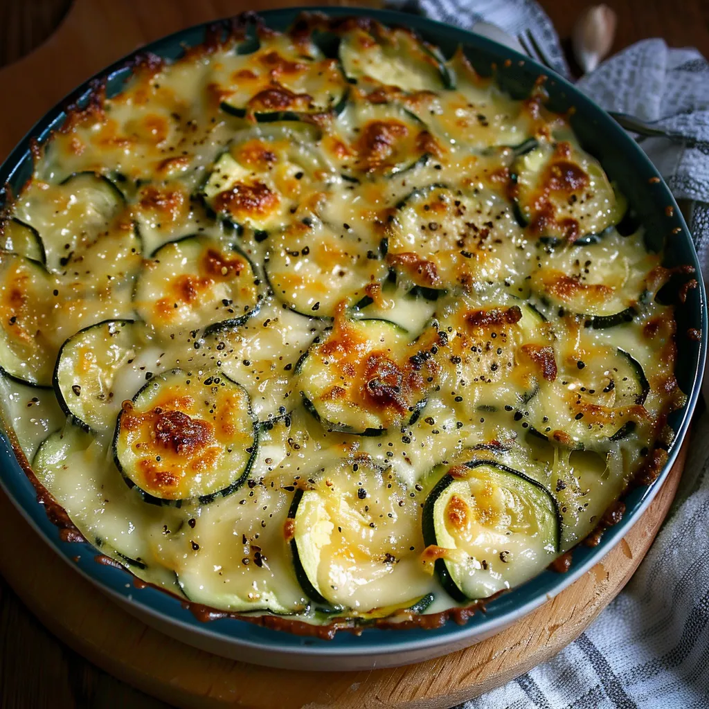 Délicieux gratin courgettes et Bleu d’Auvergne