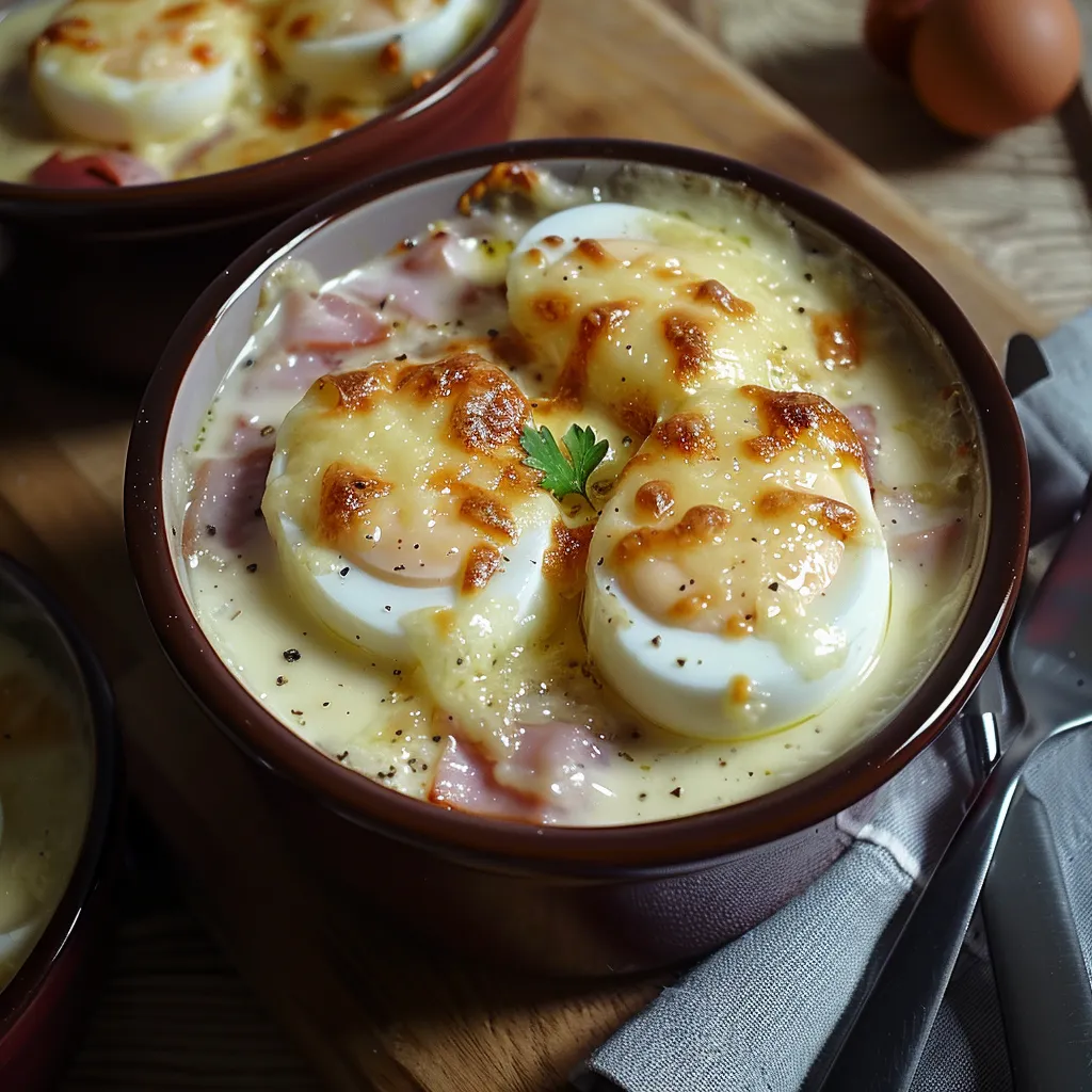 gratin œufs jambon béchamel fromagère