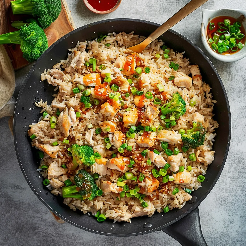 Plat de riz tendre au poulet et gingembre