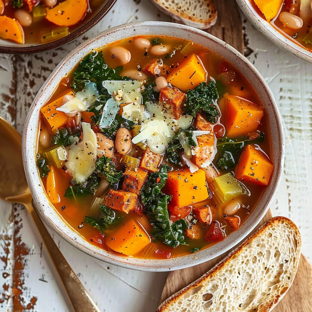 Bol maison de soupe au chorizo doux et légumes d’automne