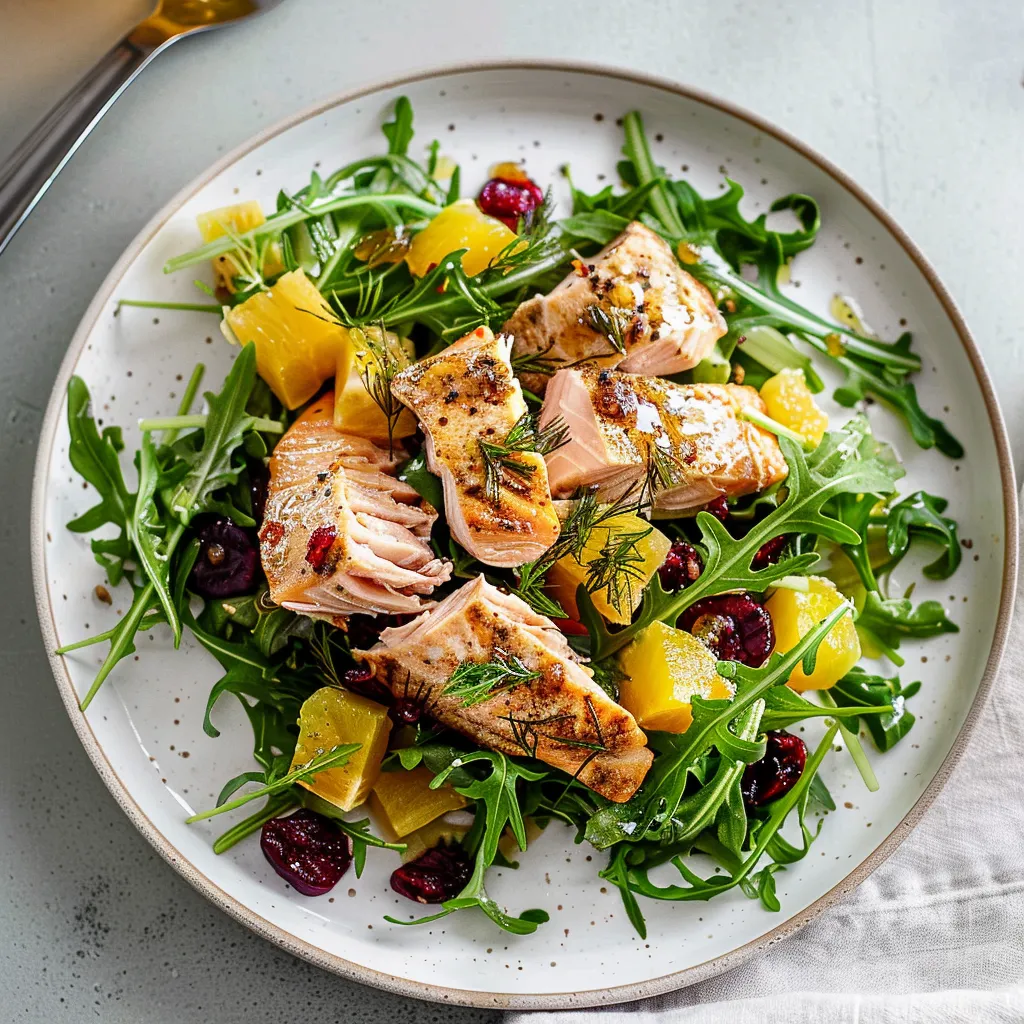 Betteraves truite roquette croquante