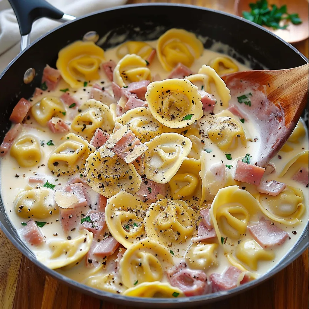Tortellinis crémeux jambon parmesan