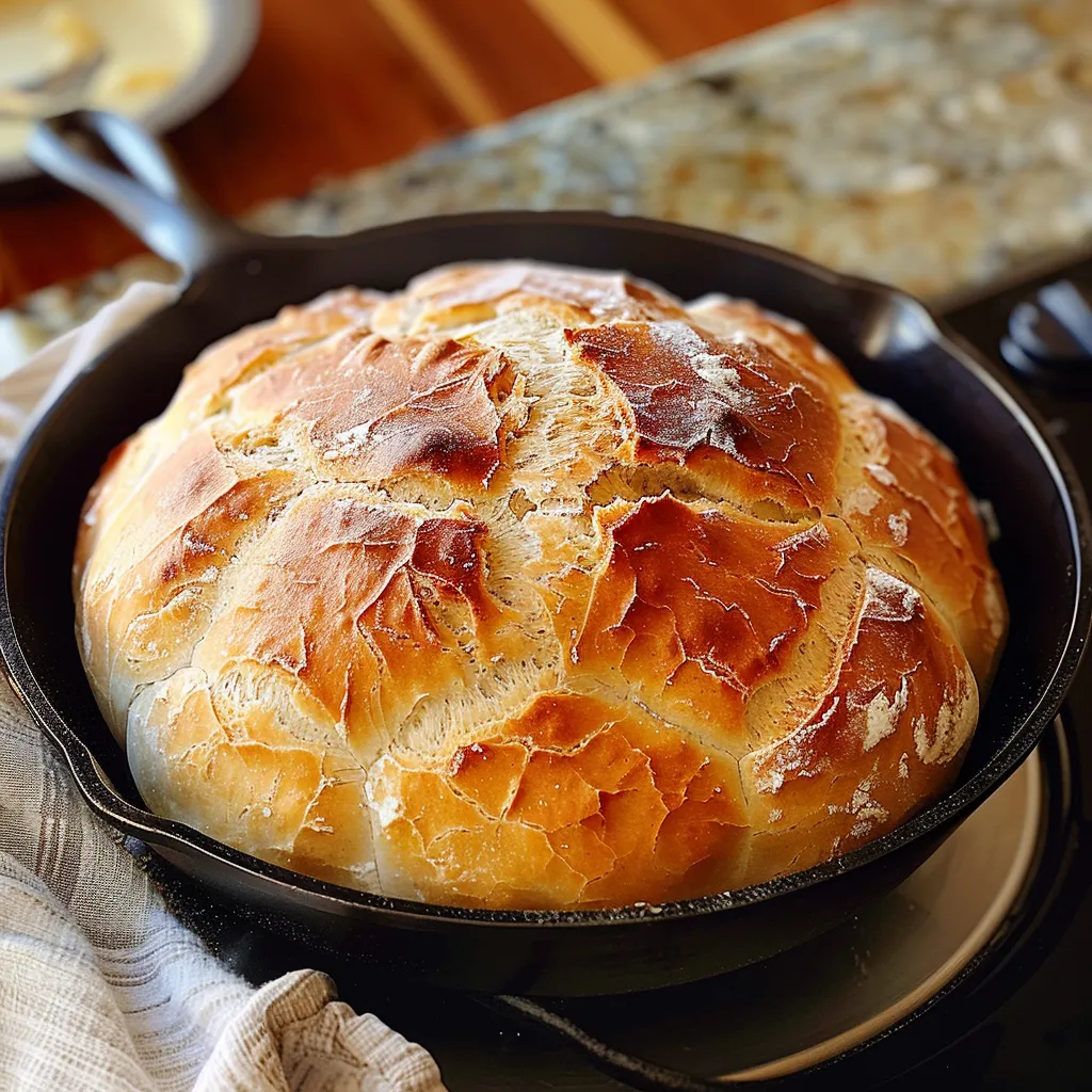 Préparez facilement un pain moelleux à la poêle sans four