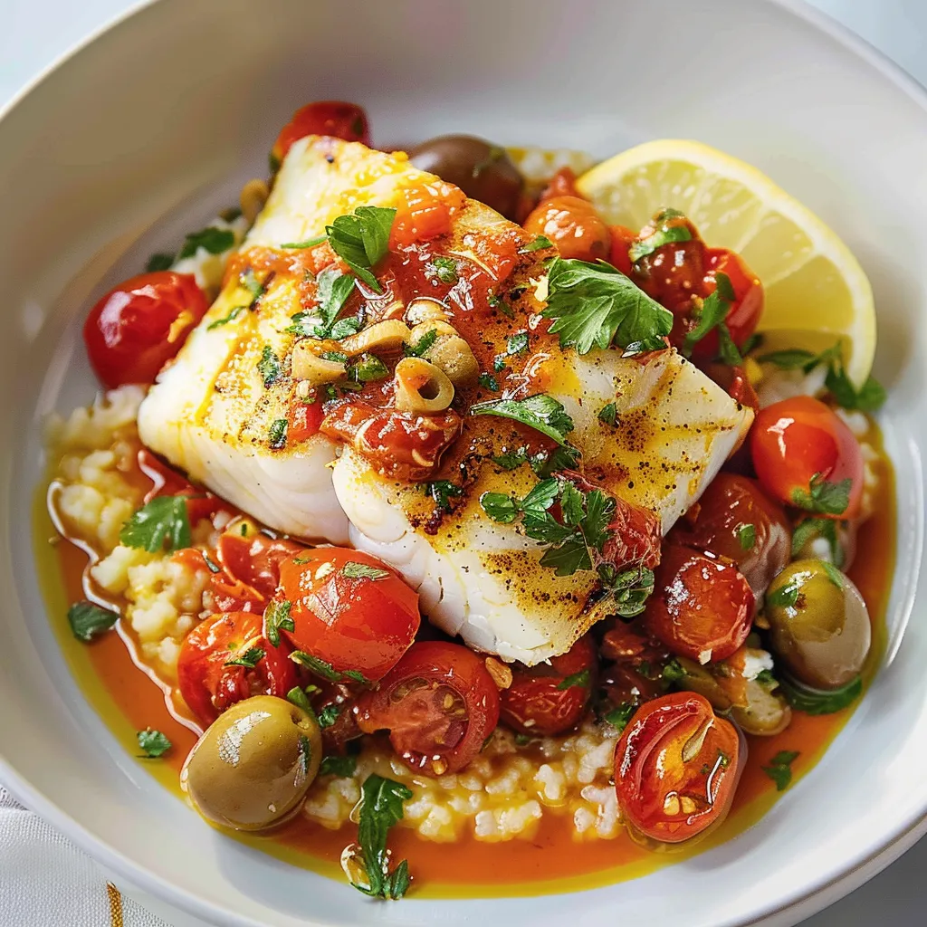 Paprika morue et tomates rôties