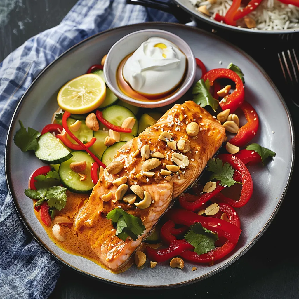 Délicieux saumon au curry rouge relevé