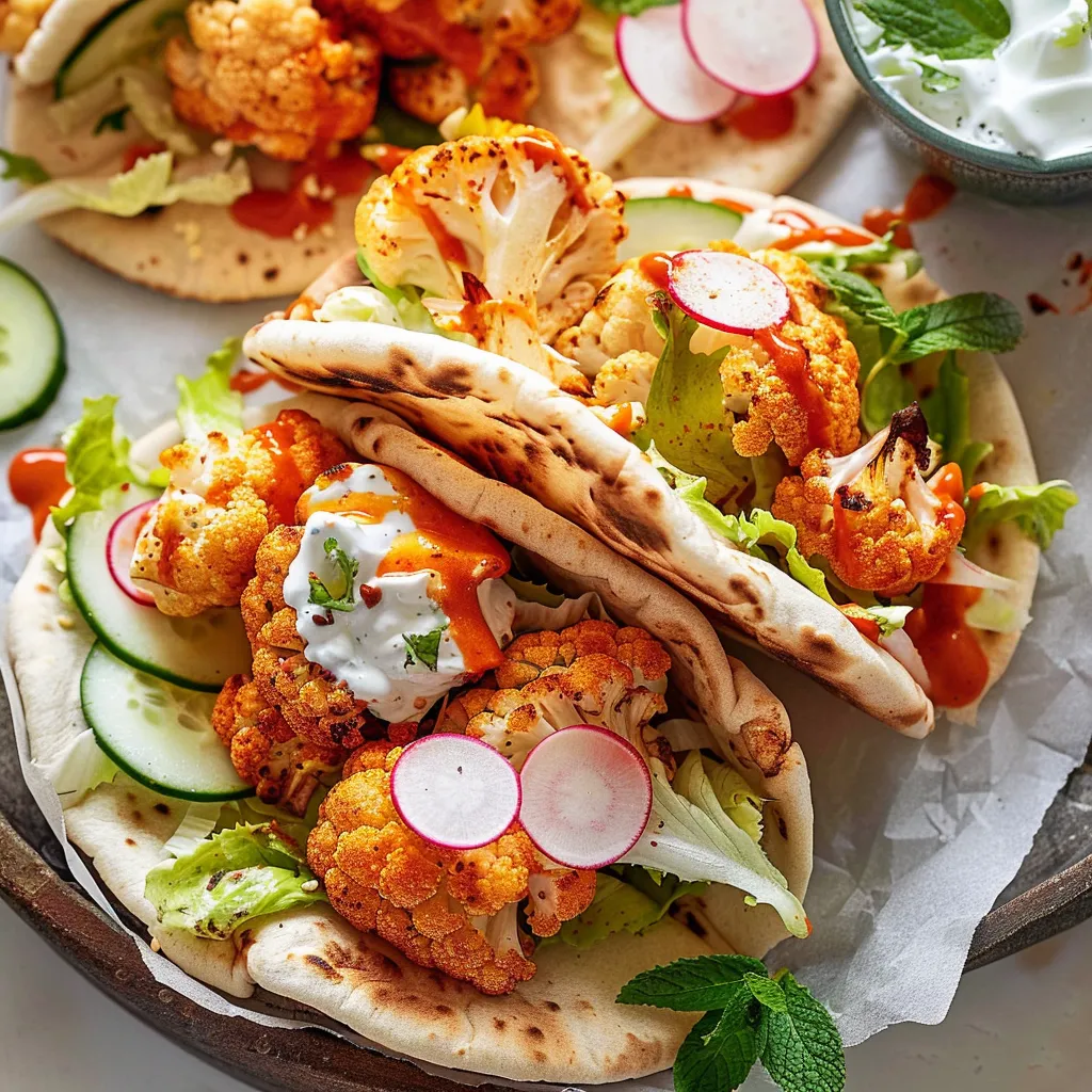 Préparez des pitas délicieux au chou-fleur Buffalo