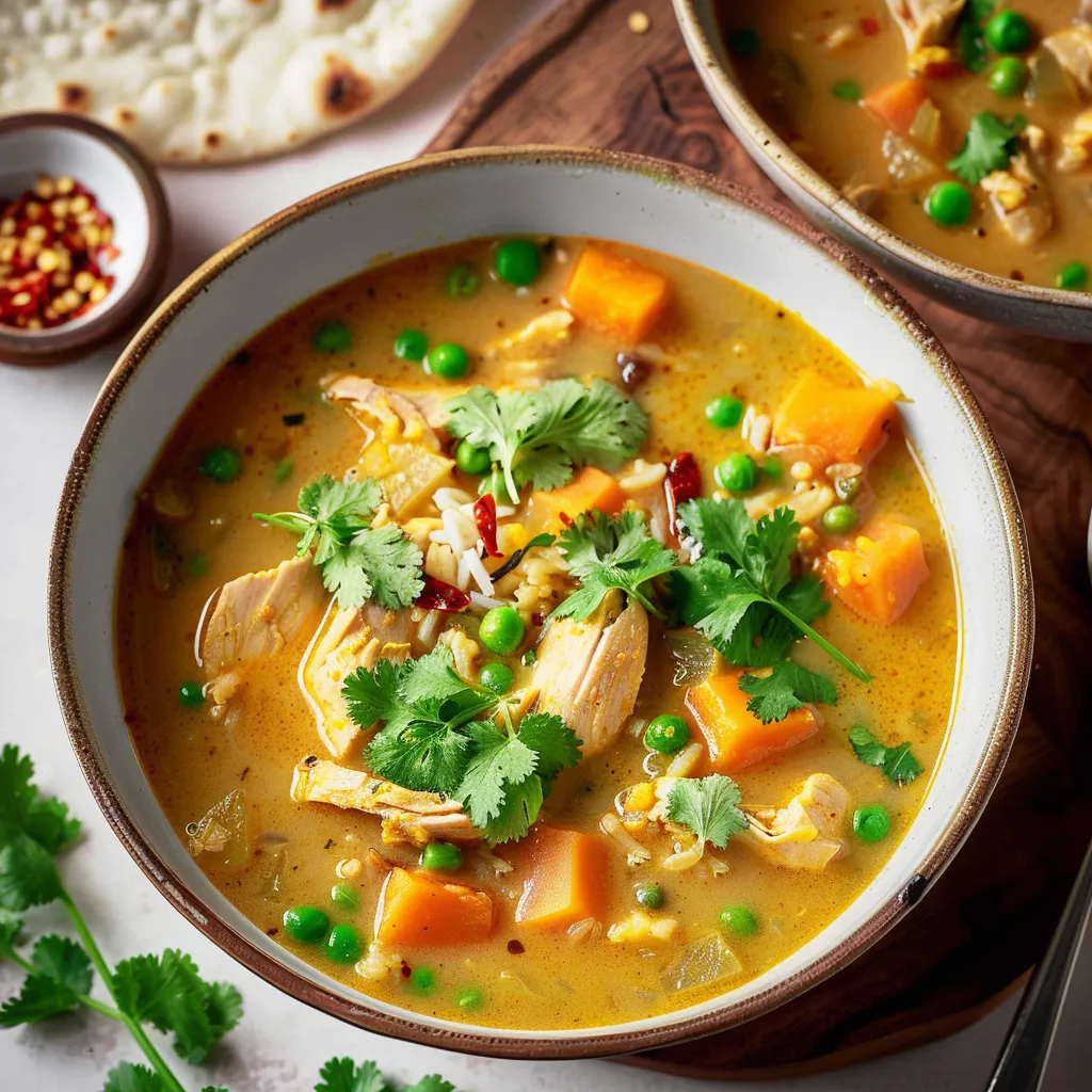 Bouillon au poulet baigné d'épices