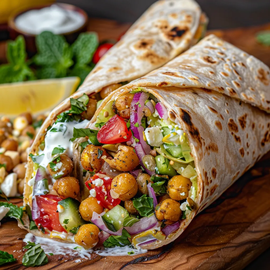Délicieux wraps pois chiches feta