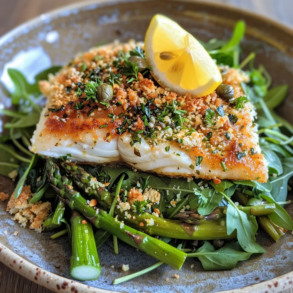 Tilapia doré et asperges vertes fraîches