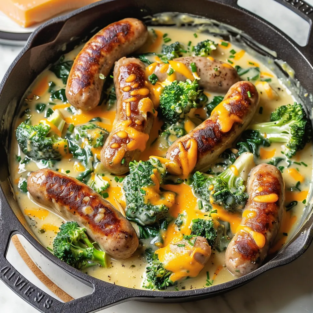 Brocoli cheddar saucisses