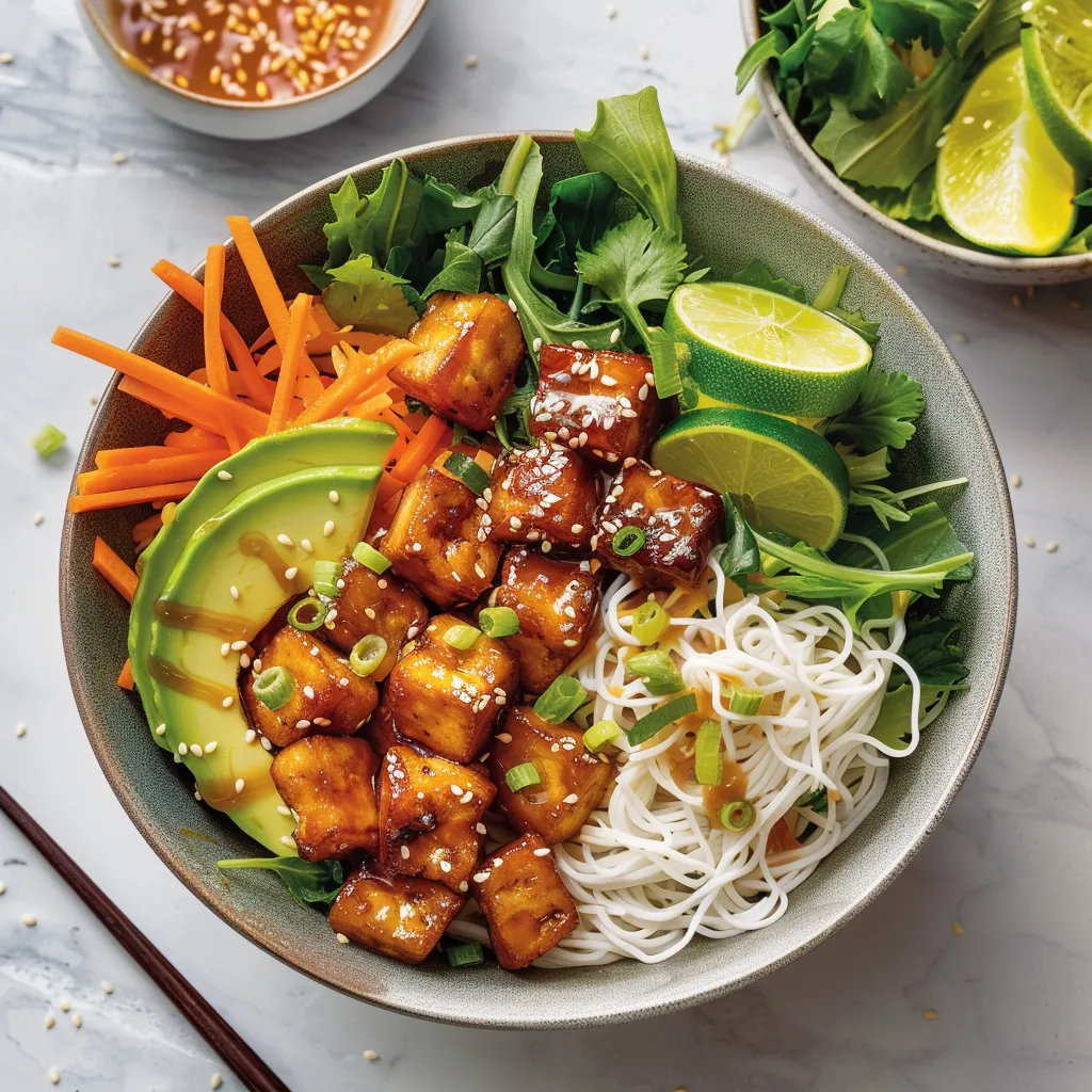 Tofu laqué goûteux