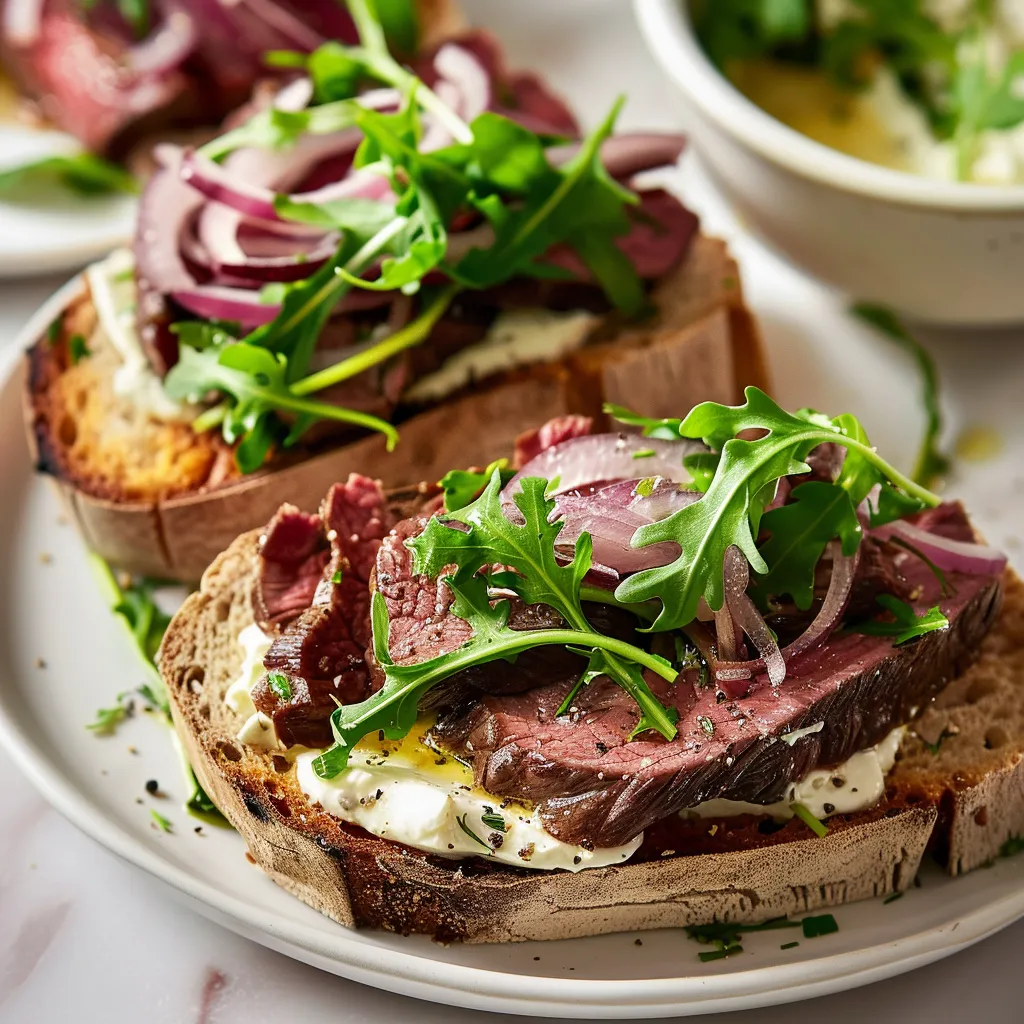 Faites-vous plaisir avec ces tartines de bœuf et oignons