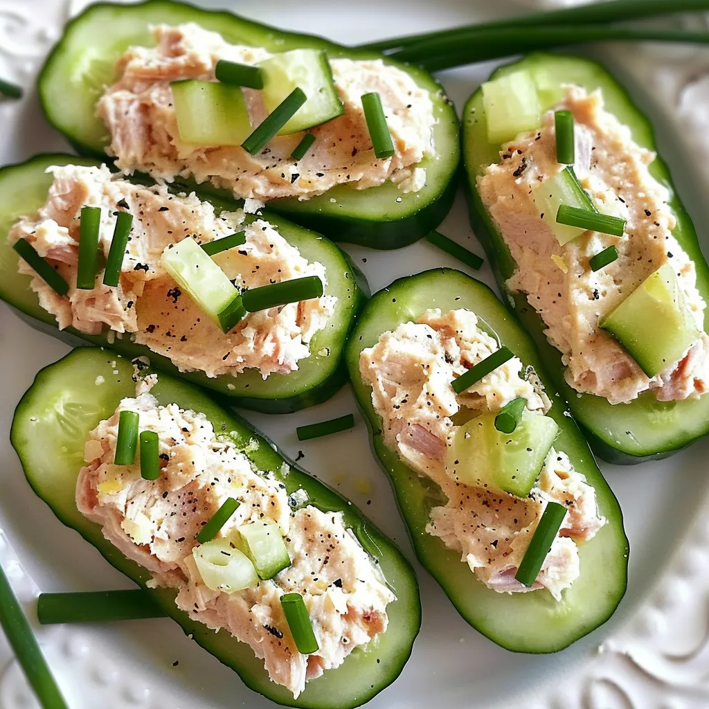 Concombres garnis au thon nature et citron