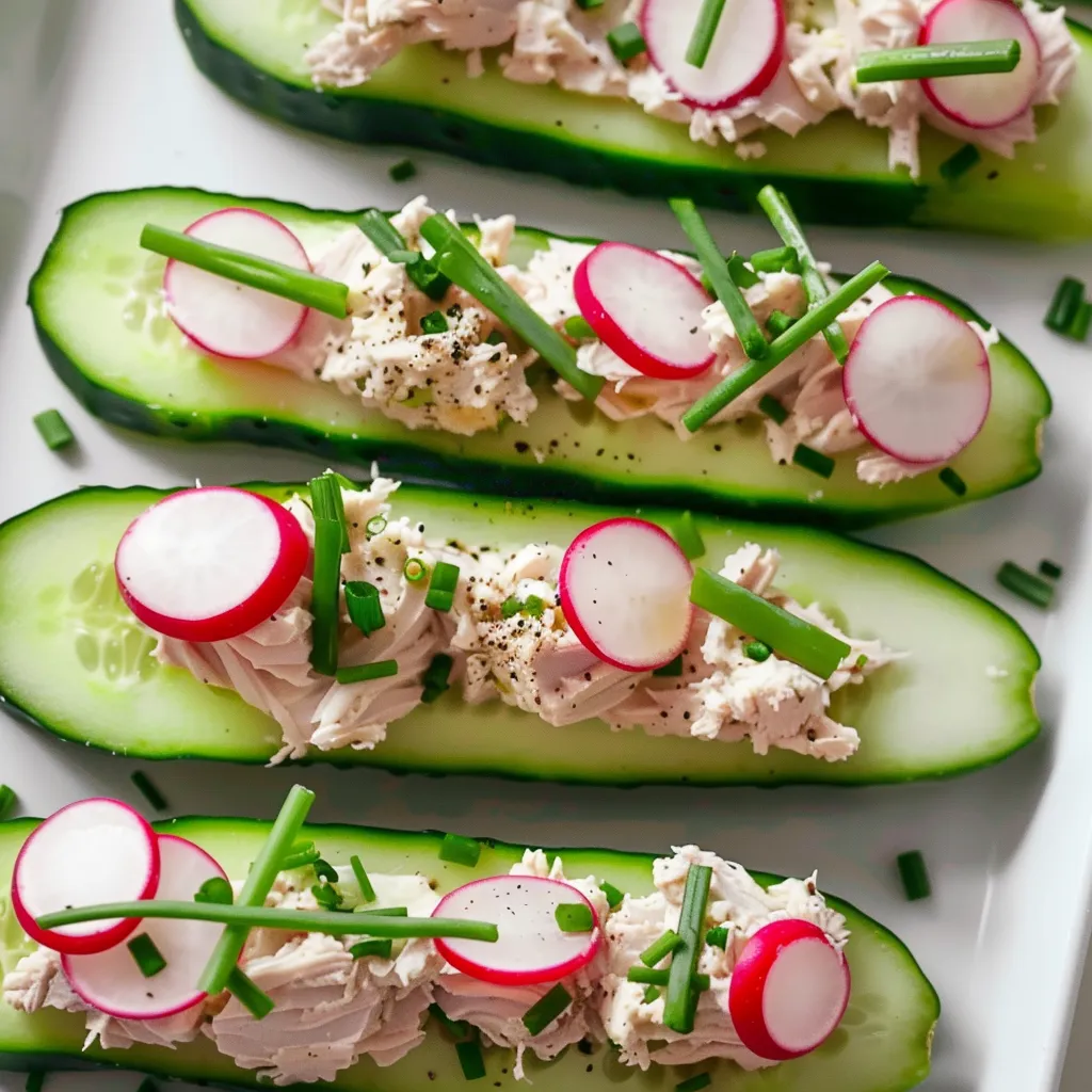 Barquettes concombre thon fromage frais