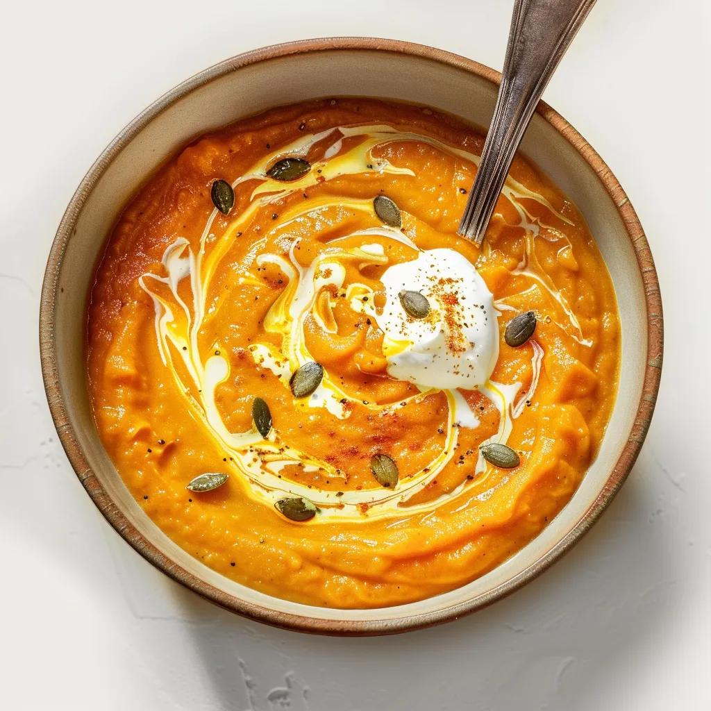 Soupe crémeuse à la patate douce et épices