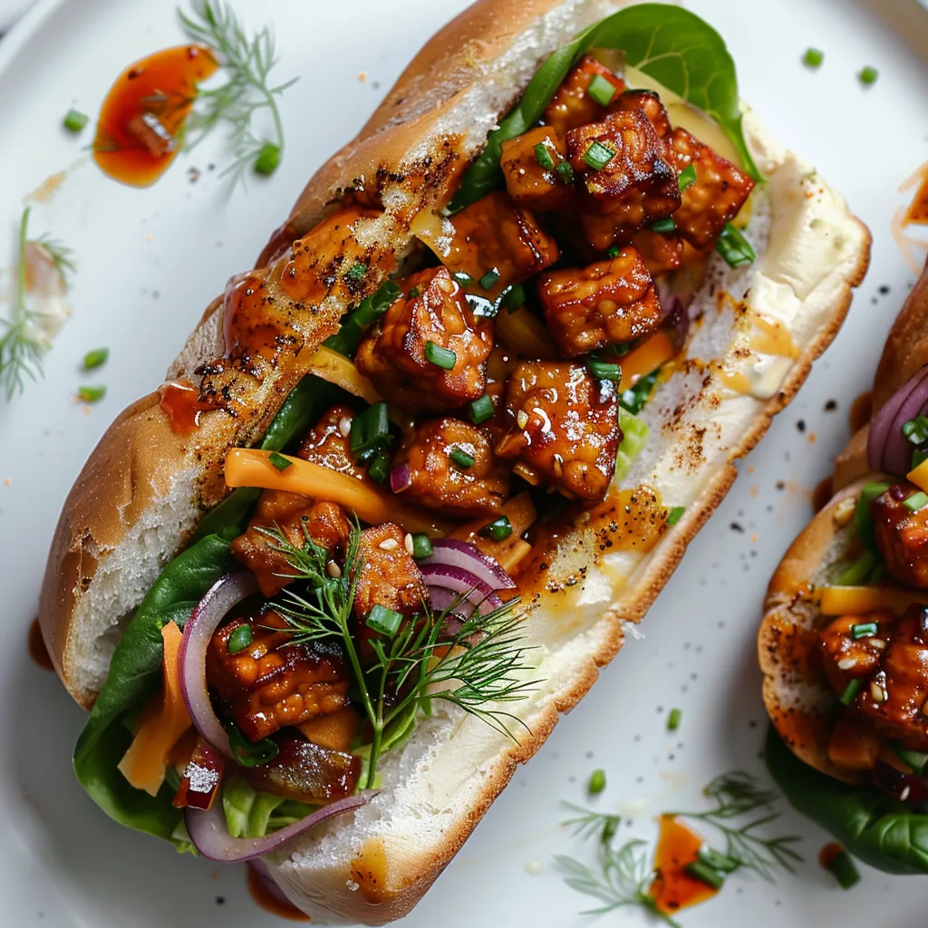 Savoureux sous-marins au tempeh