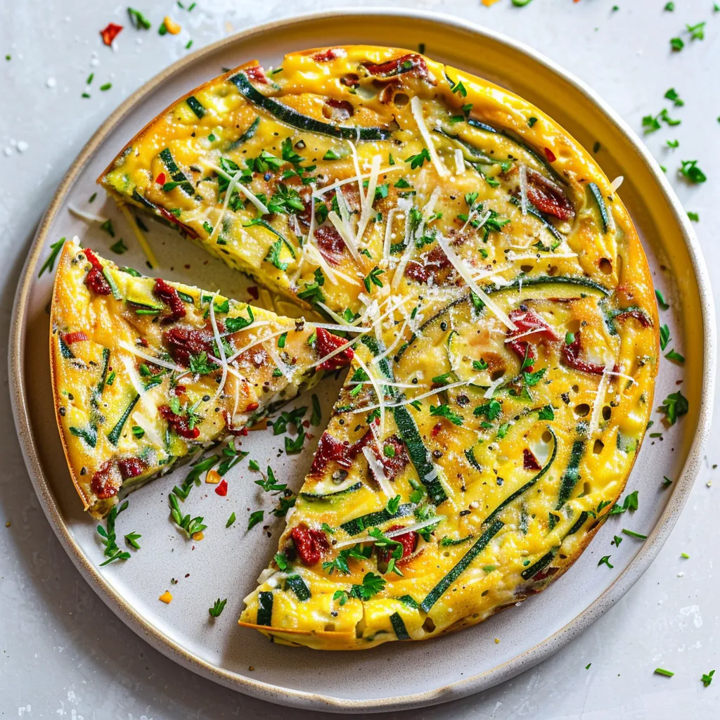 Délicieux plat courgette et tomates séchées