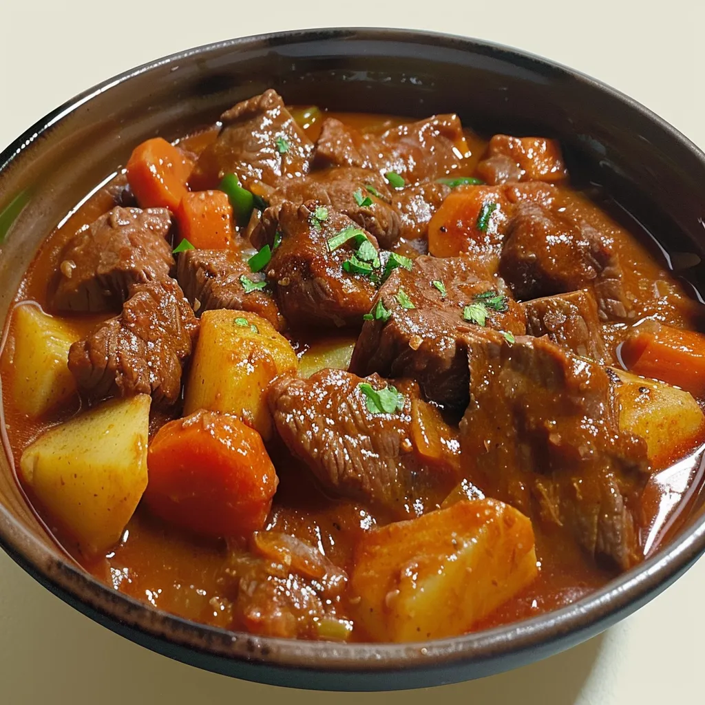 Bœuf mijoté à la française avec plein de légumes et sauce gourmande