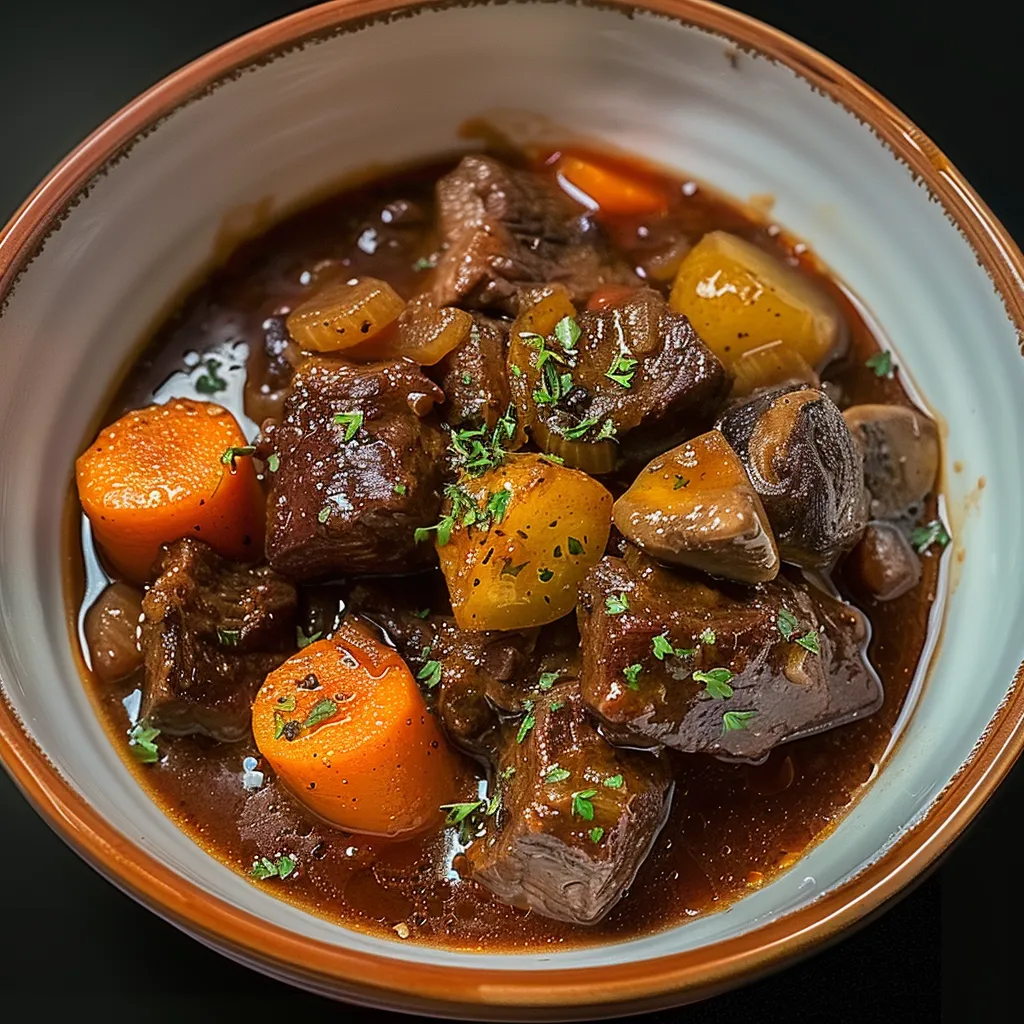 Savourez ce Bœuf Bourguignon gourmand, un incontournable réconfortant de la cuisine française