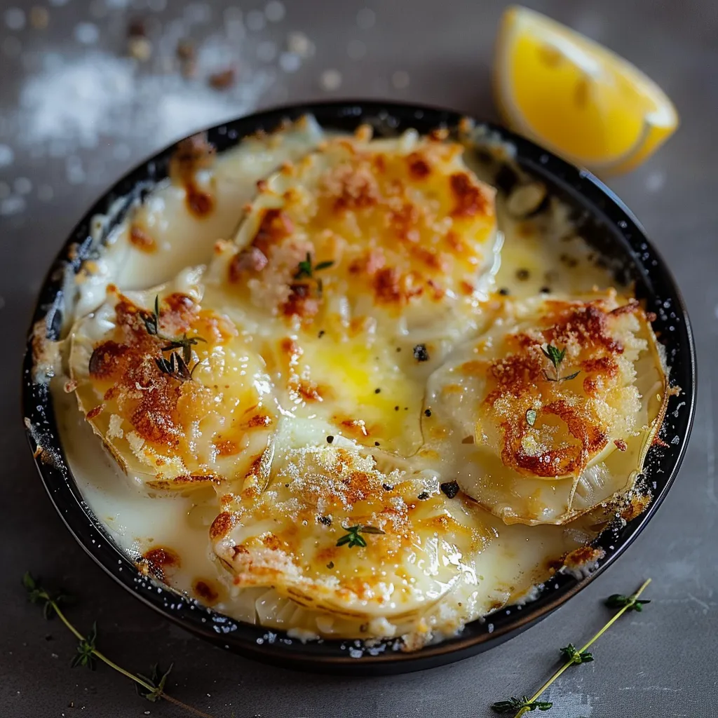 Huîtres gratinées fondantes et dorées prêtes à déguster