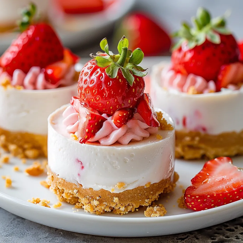 Petits cheesecakes fraise mousseux