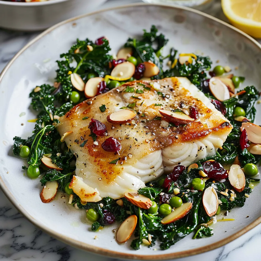 Morue et kale croquant