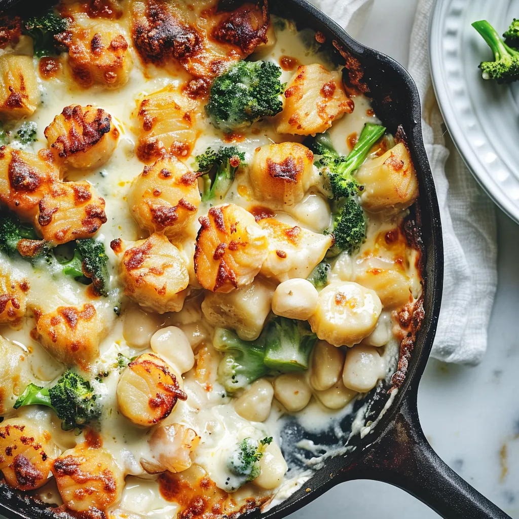 Gnocchis gratinés au brocoli et fromage