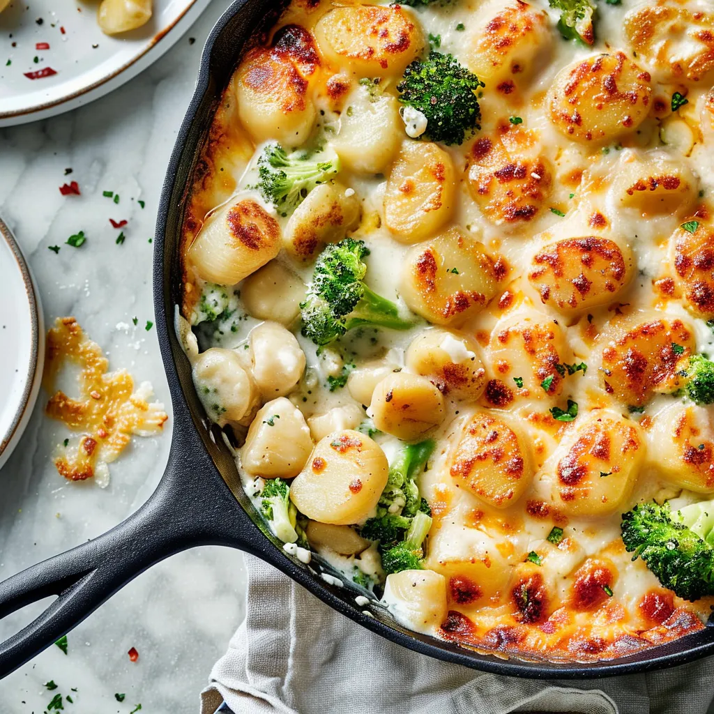 Gnocchis gratinés très gourmands à la Saint-Jacques