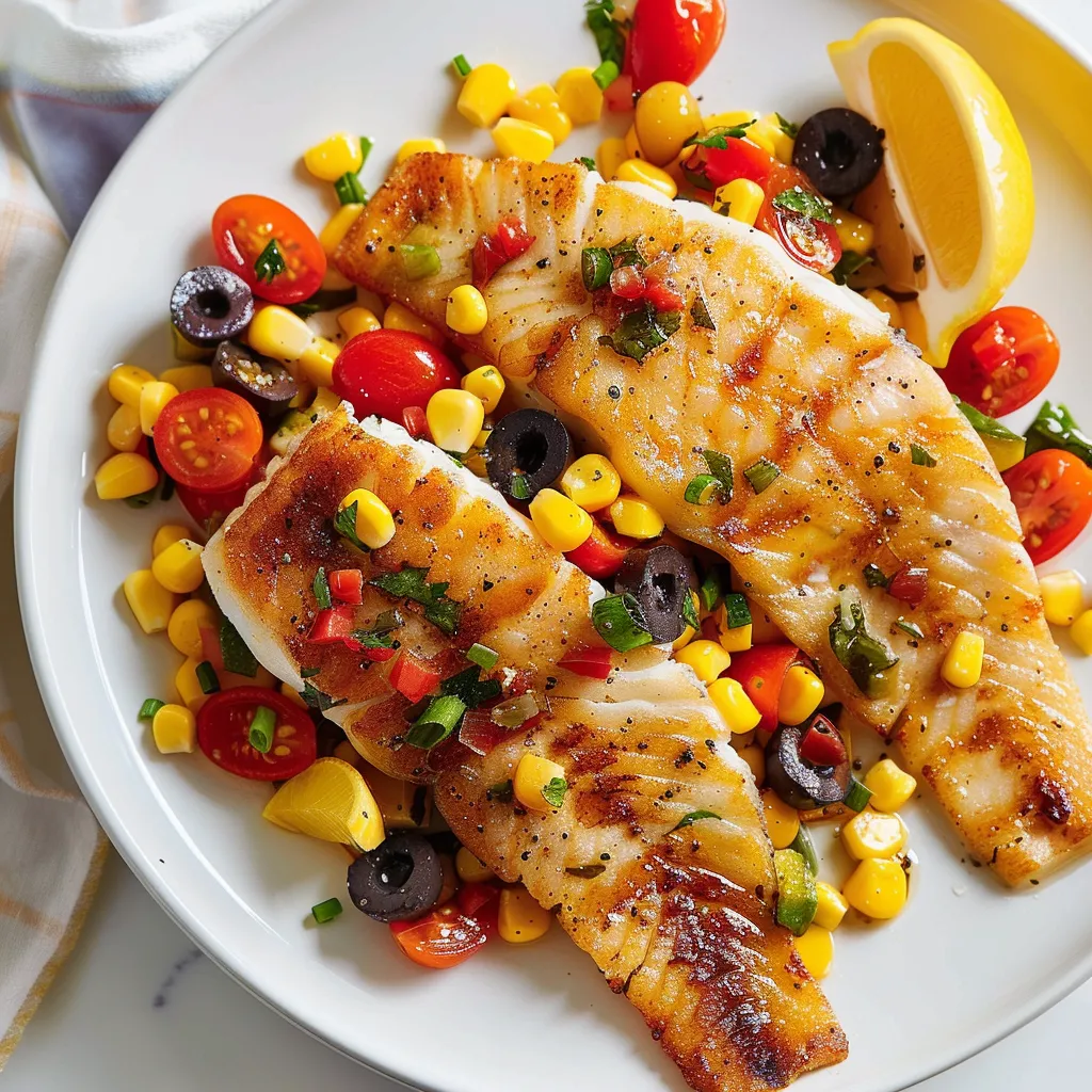 Tilapia grillé légumes frais