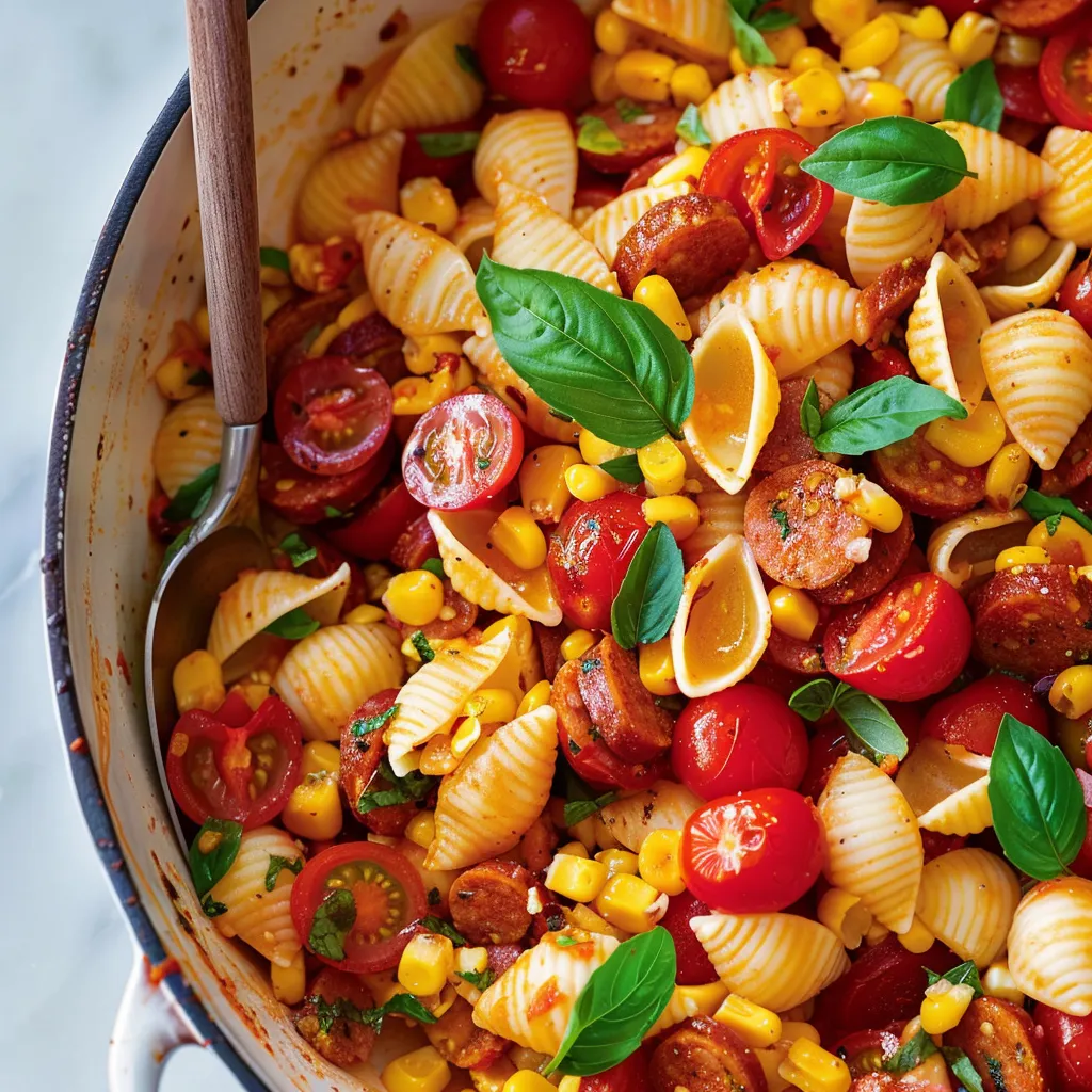 Chorizo, coquilles et maïs