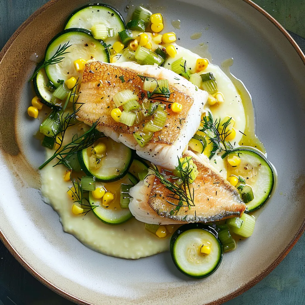 Turbot au lait de maïs