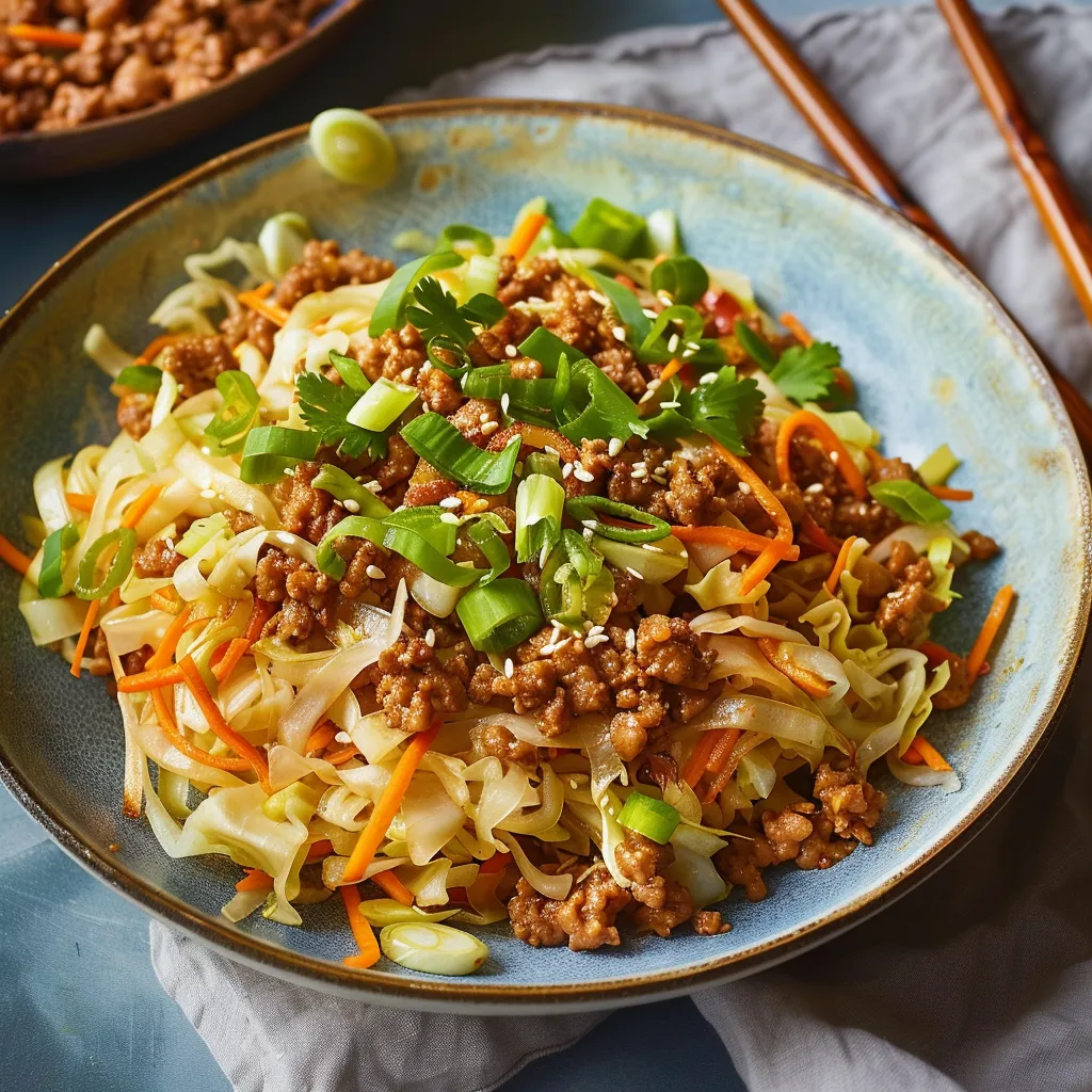 Plat nouilles chou et porc au gingembre