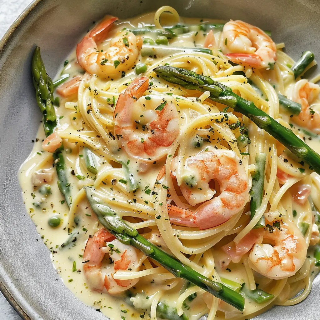 Asperges citron et crevettes