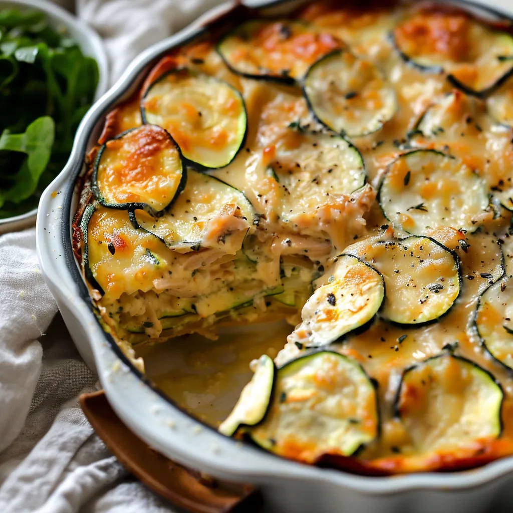 Savourez un gratin courgette-thon crémeux préparé simplement
