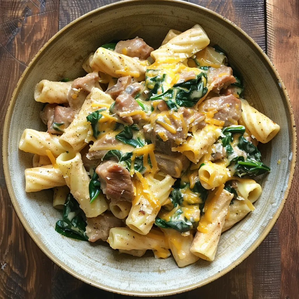 Pâtes au porc braisé sauce moutarde