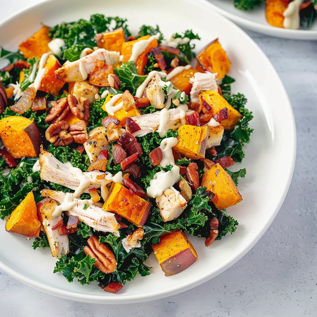 Patates tièdes, kale et poulet