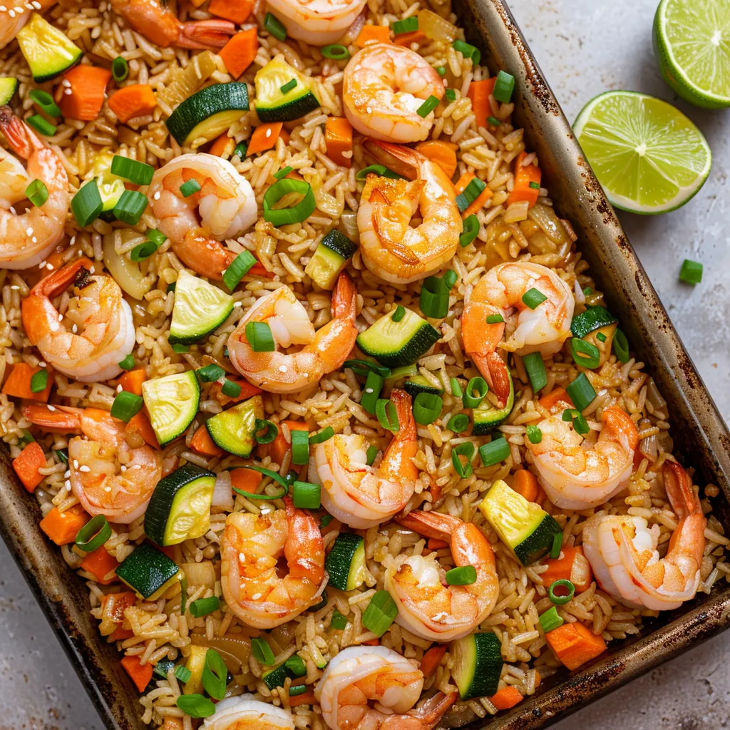 Riz frit croustillant aux crevettes et légumes