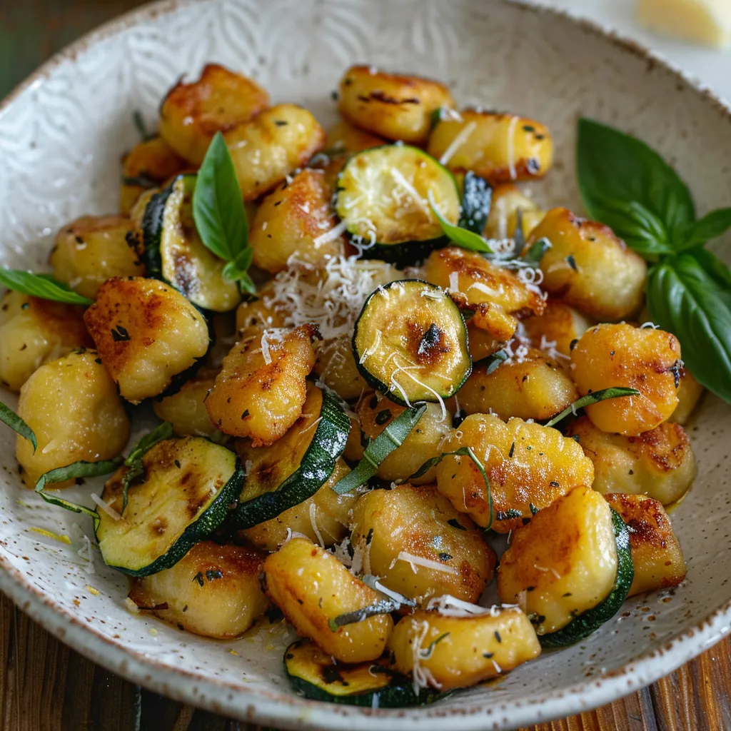Gnocchis croustillants aux courgettes et parmesan