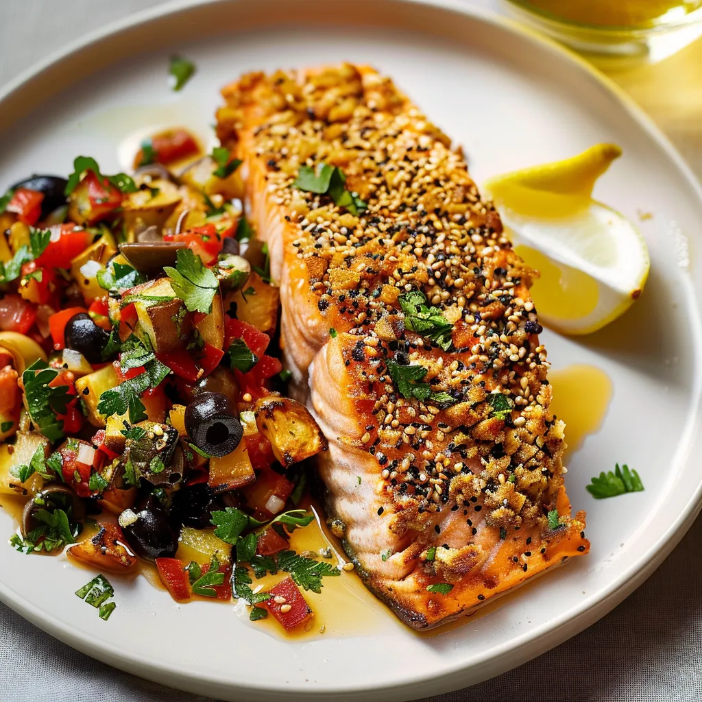 Saumon croûte salsa