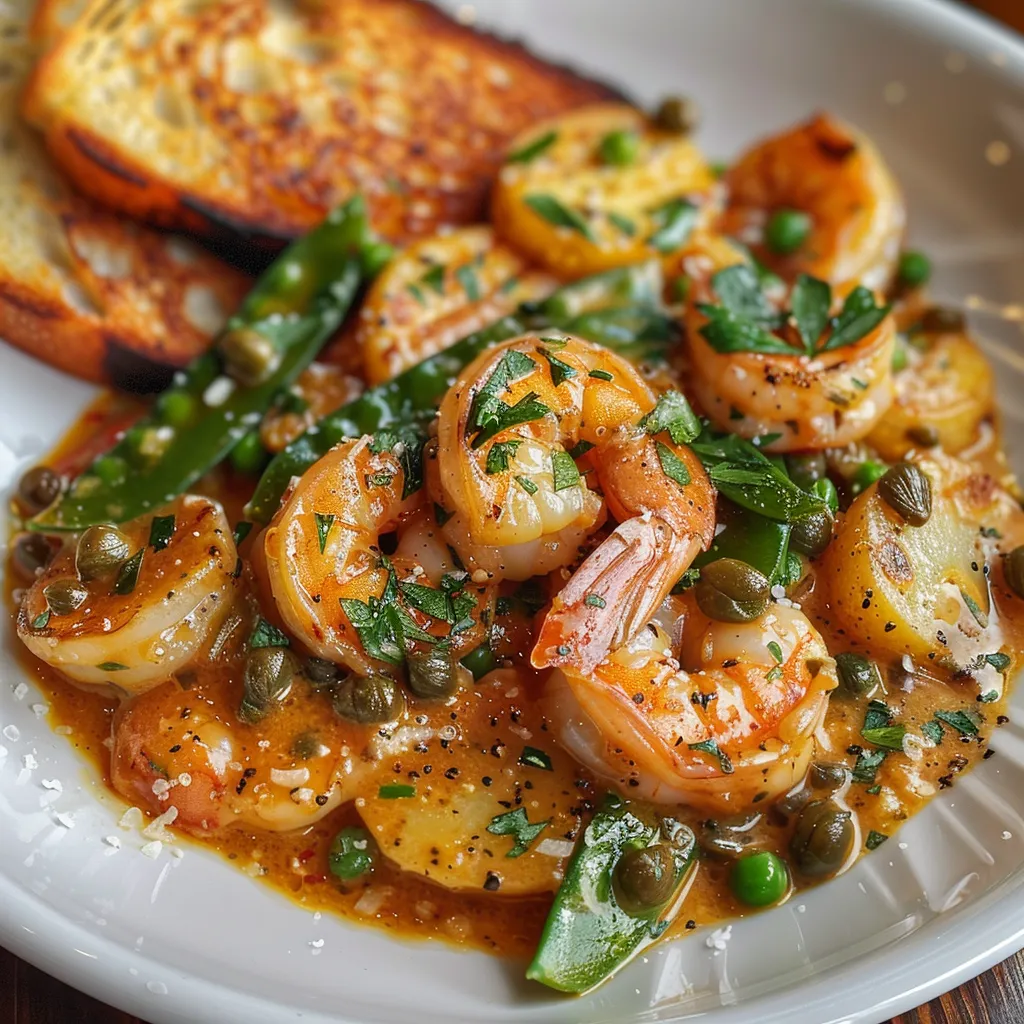 Crevettes piccata grelots