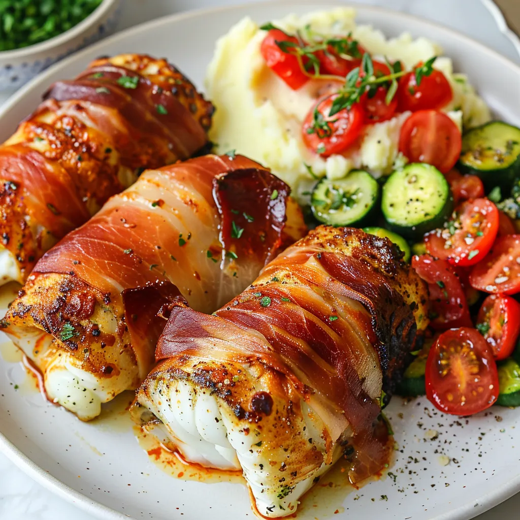 Paprika et prosciutto sur morue