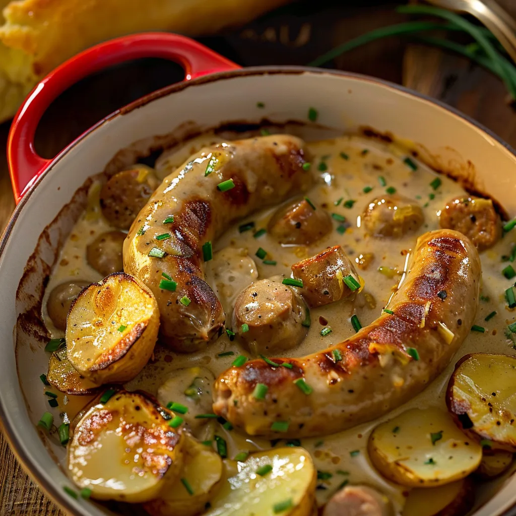 Andouillettes gourmandes sauce vin blanc