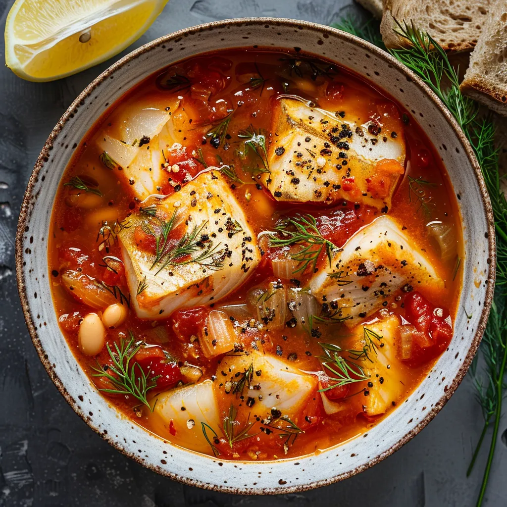 Plat réconfortant poisson, tomate et fenouil