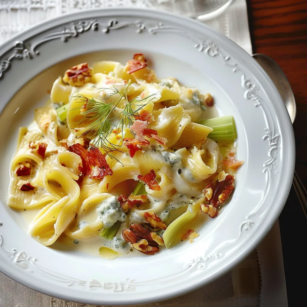 Pâtes au gorgonzola et speck