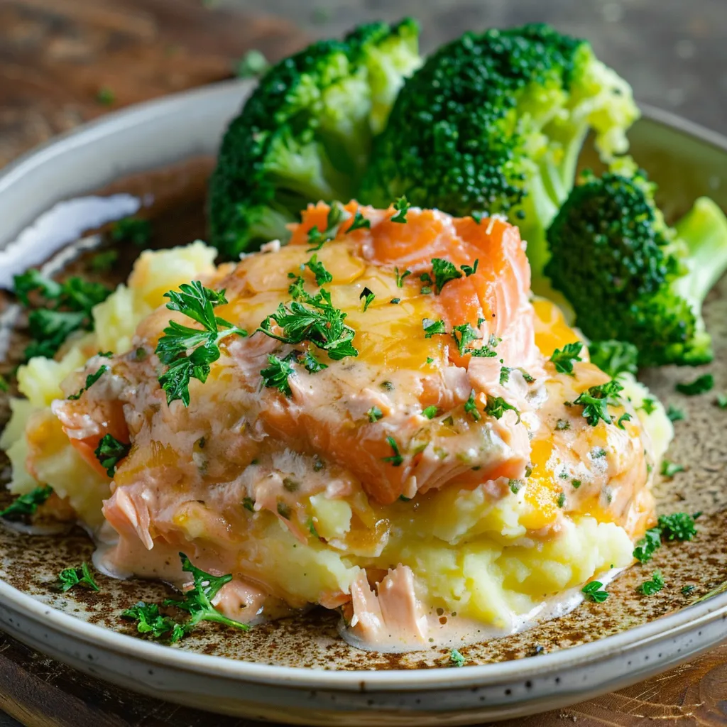 Hachis de saumon crémeux sans pâte